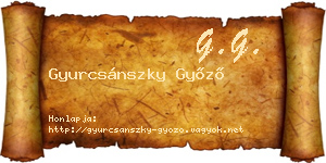 Gyurcsánszky Győző névjegykártya